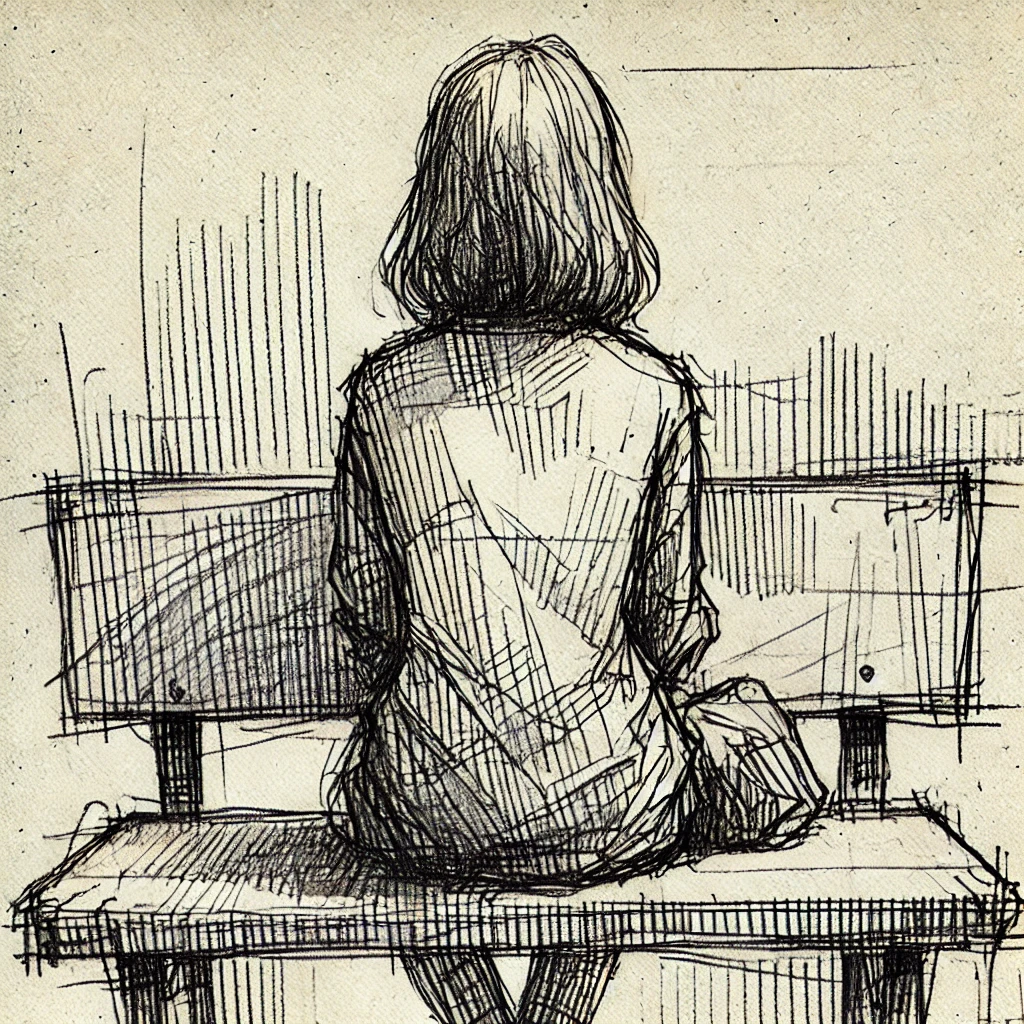A person sitting on a bench