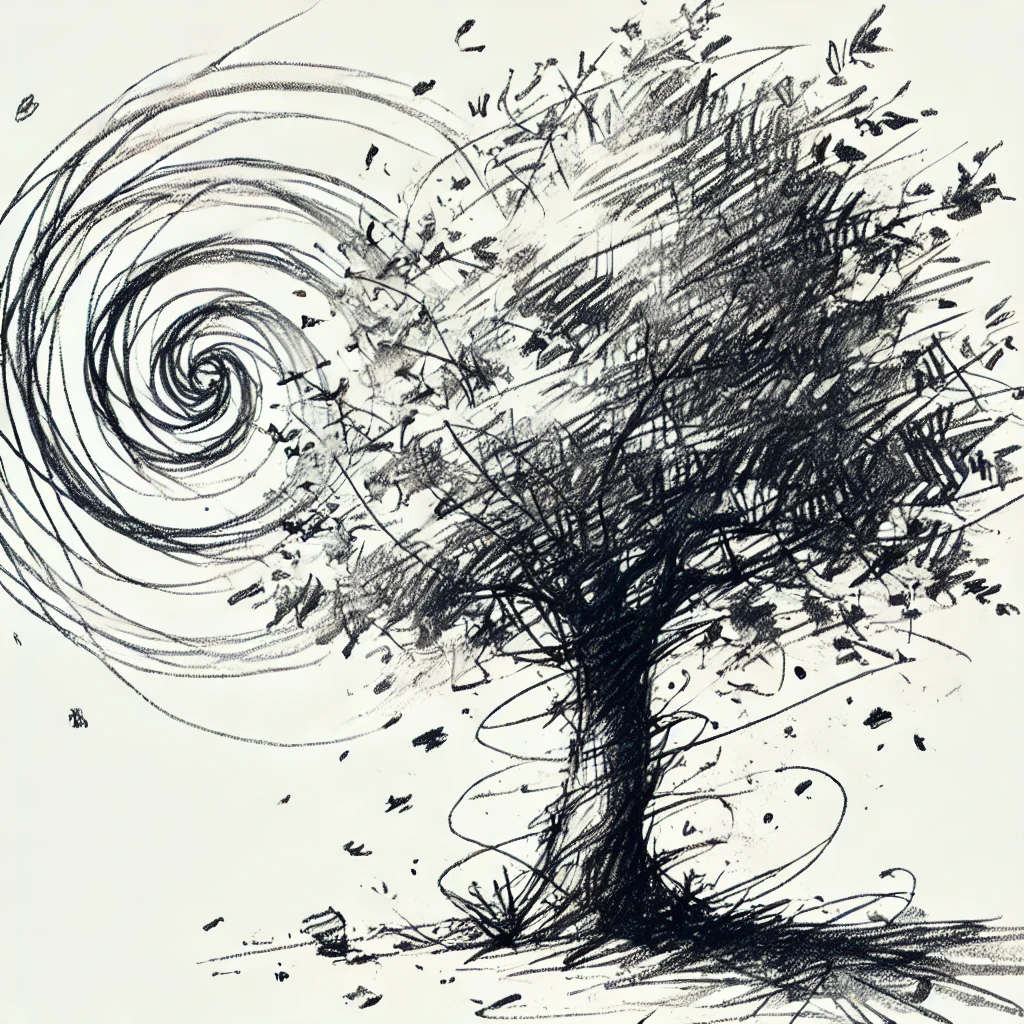 A tree with swirls